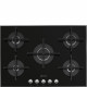 SMEG Encimera a gas Smeg PV175N2. 5 zonas. Negro. acabado biselado